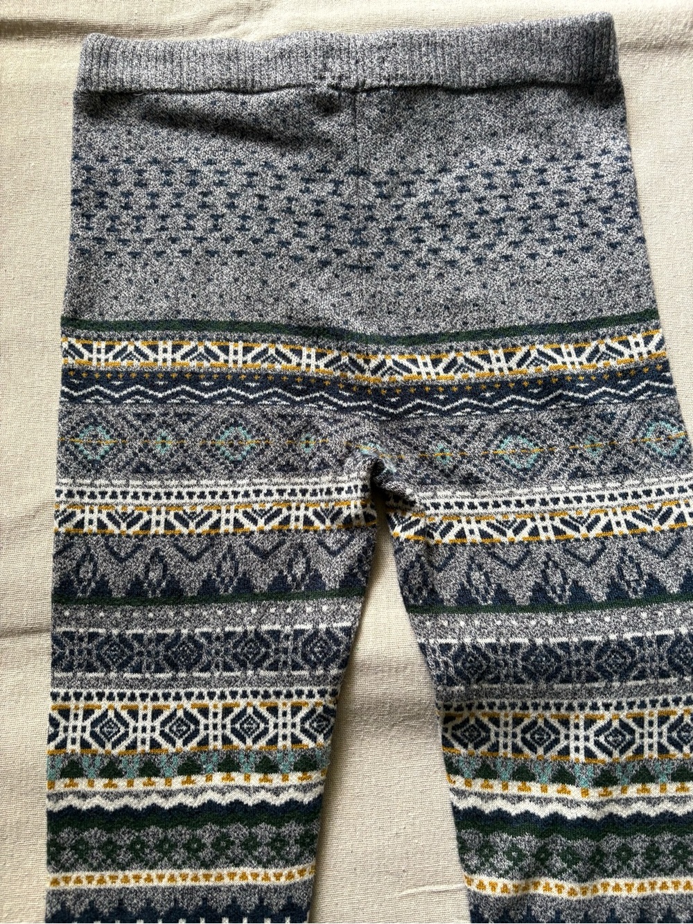 American Eagle Outfitters Fair Isle Grey-Patterned Knit Leggings Multi-Color